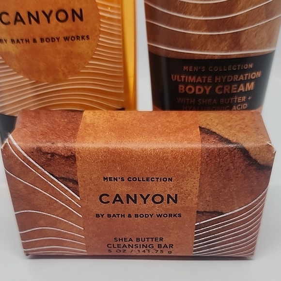 Bath & Body Works Men's Collection Canyon 3-Piece Set Wash, Bar, Cream New - Picture 2 of 7
